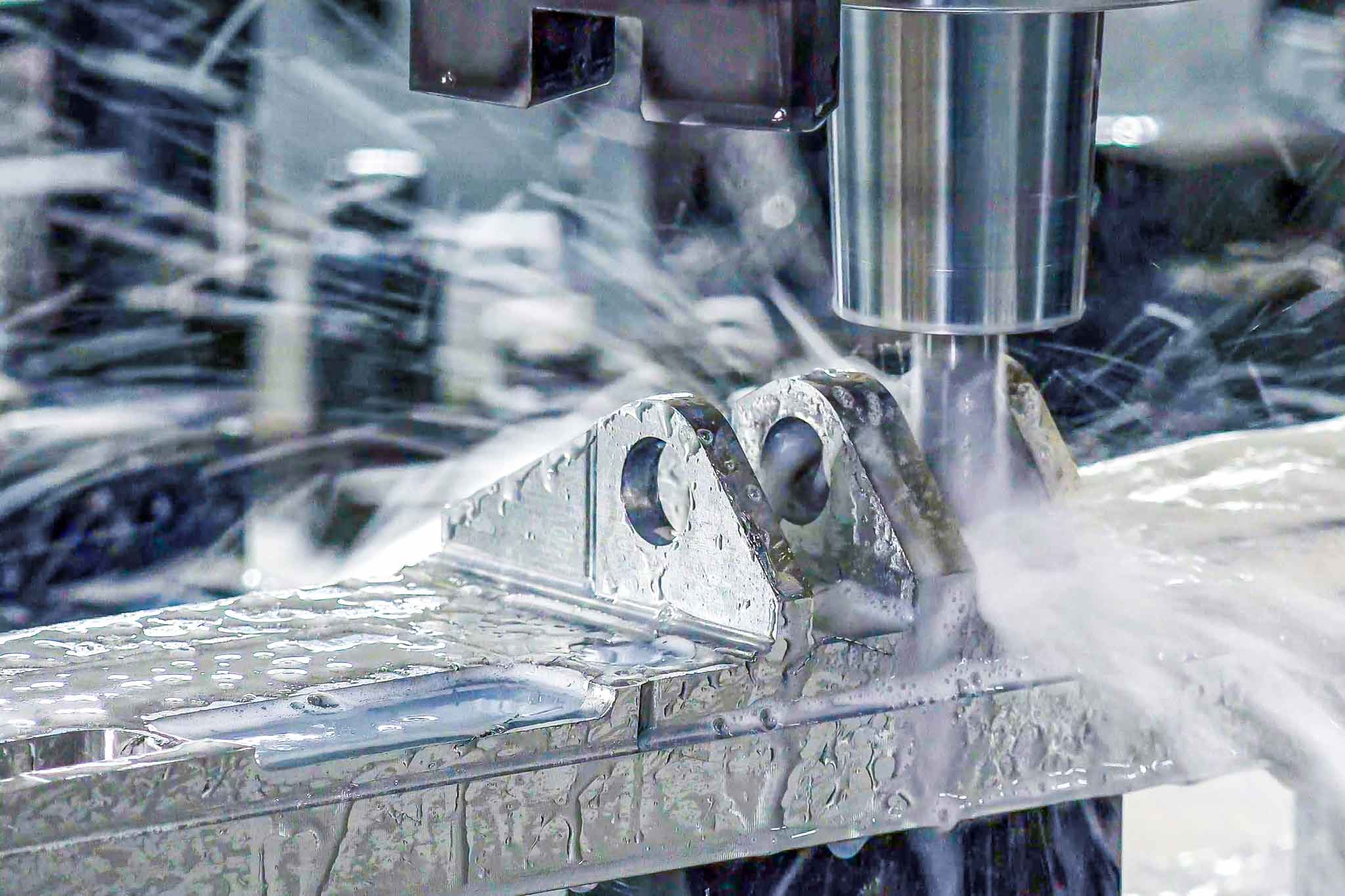 The OptiMill-Titan-HPC in use for machining titanium.
