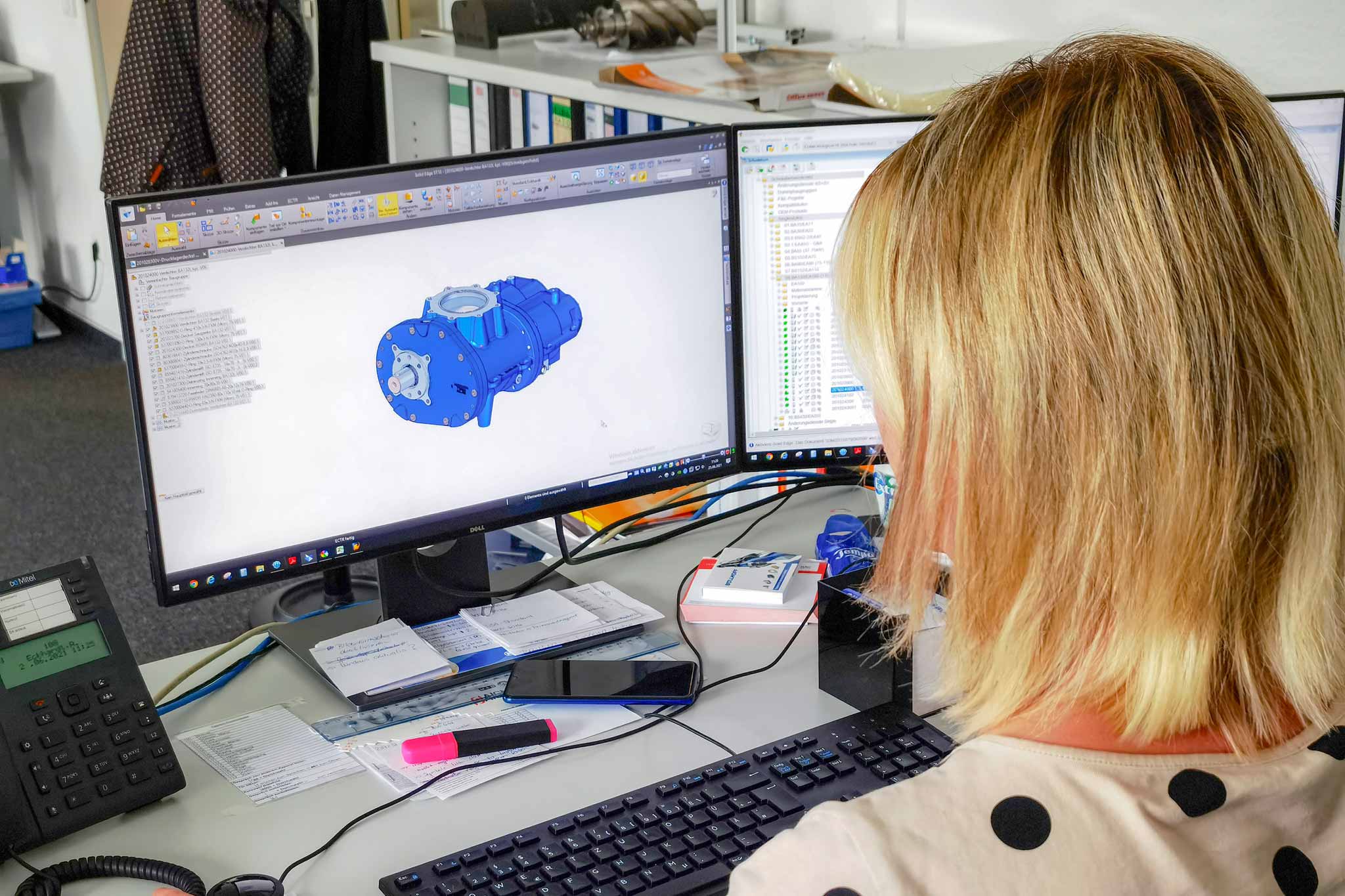 A look over the shoulder of a BOGE Kompressoren design engineer.