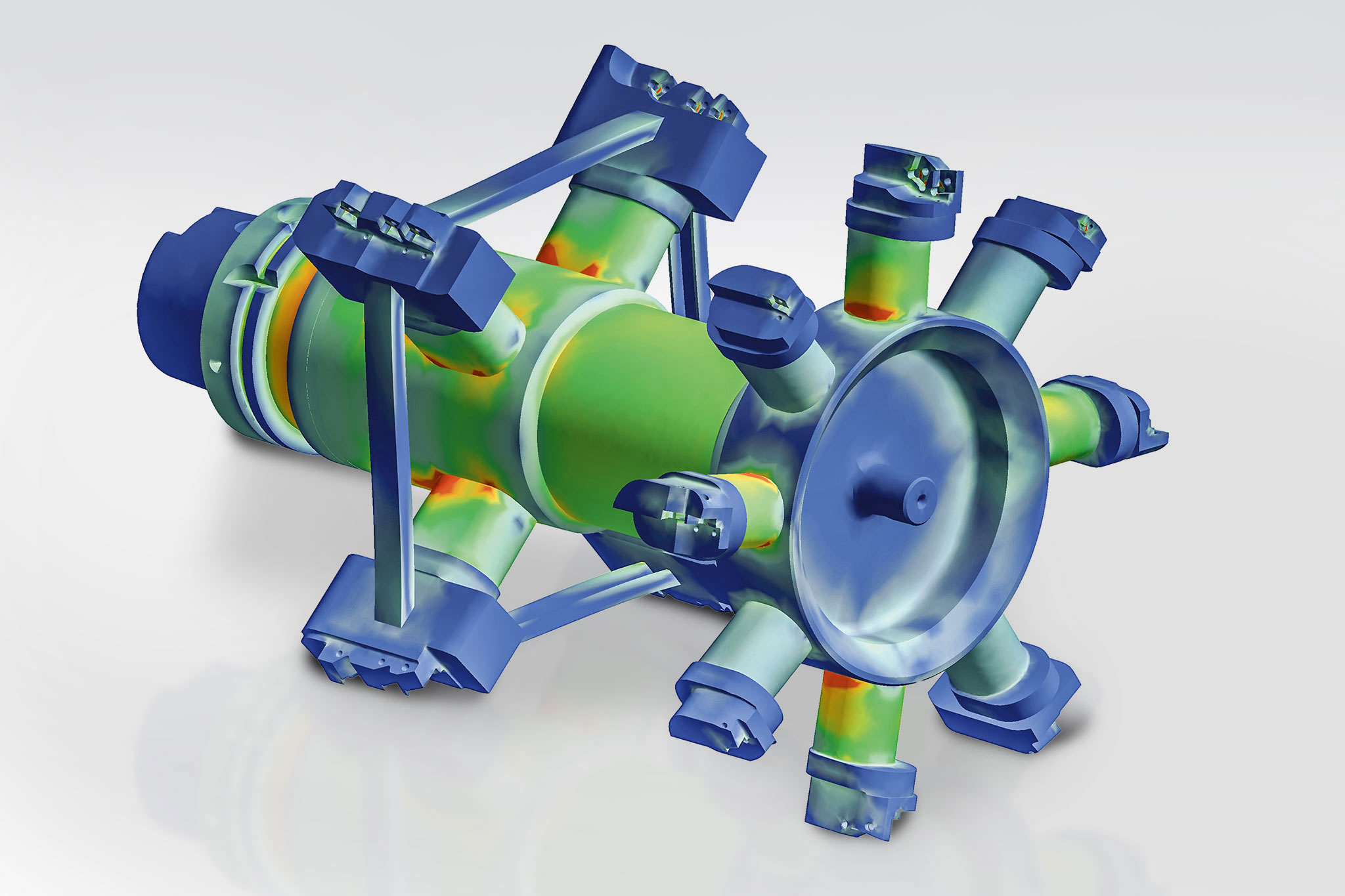 A rendering of the fine boring tool as a welded design from the FEM analysis.