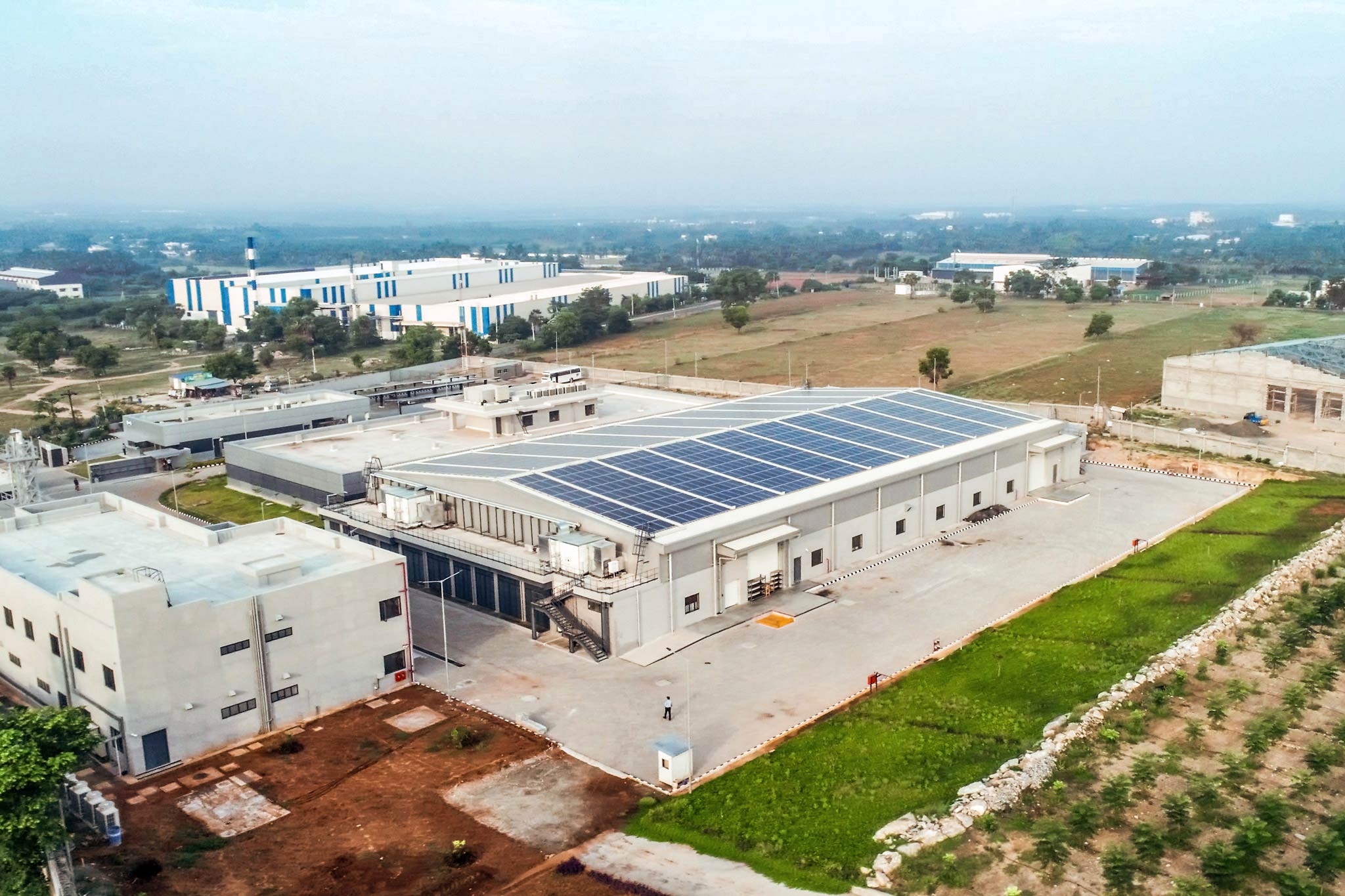 Aerial view of the factory premises of the MAPAL India site