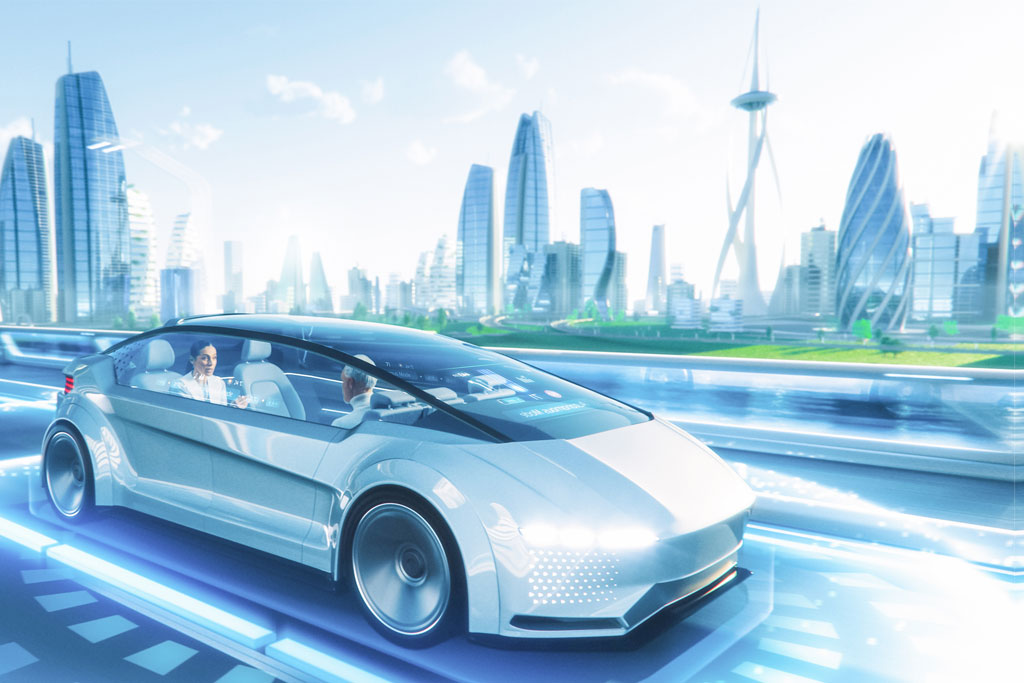 An image picture on the topic of mobility of the future.