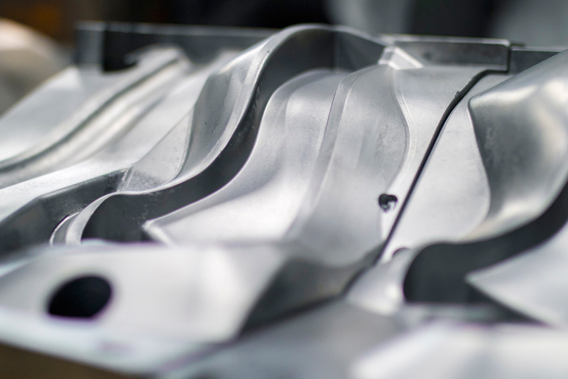 The picture shows a close-up of a mould insert from Umformtechnik Radebeul.