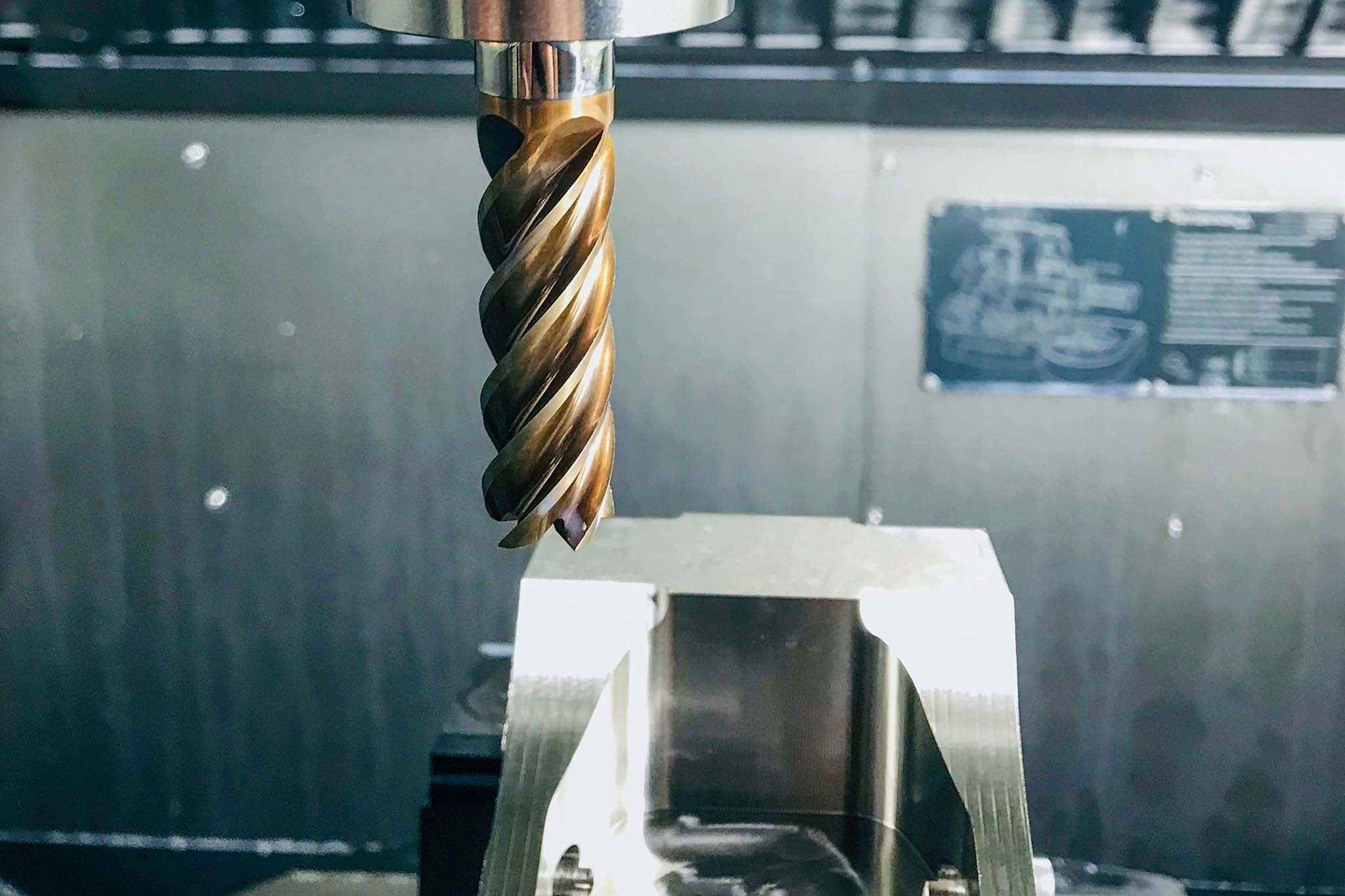 The OptiMill-Tro-Titan can be seen processing the titanium component.